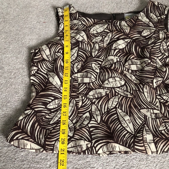 Linea Domani Two-Piece Brown and White Top and Skirt - Picture 5 of 12